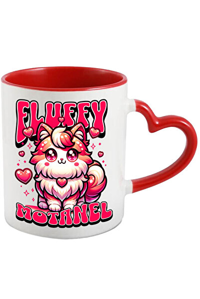 StoryGift Romania Cana cu Pisica Pufoasa portocalie Indragostita Text Fluiffy...