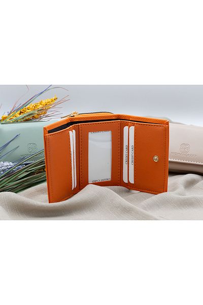 Womancraft Portofel de damă cu compartiment pentru hârtie și monede cu fermoar