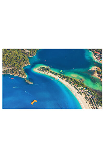 StoryGift Romania Tablou Canvas Cu Peisaj Maritim Si Munte - Plaja, Munte, Lagoon, Calatorie