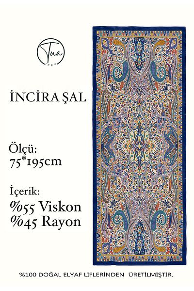 TUA İPEK İNCİRA ȘAL organic din viscoză - Motiv floral etnic