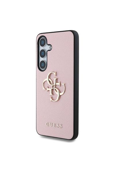 Guess Case For Samsung Galaxy S25, , Hardcase Grained Big And Classic, Pink