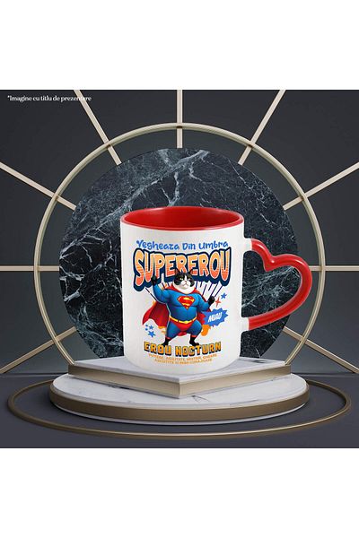 StoryGift Romania Mug with Scottish Fold Dog in Superman Costume with Cape, Night Hero, Des, Cu,STG
