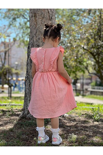 Pollito Girl's Bow Detailed Muslin Dress