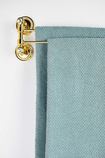 Biriz Moda Murano Velvet Jacquard Bath Towel with Border - Aqua