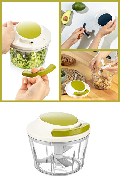 Flora İpli El Rondosu, Paslanmaz Çelik Bıçaklı El Robotu Sebze Meyve Kuruyemi...