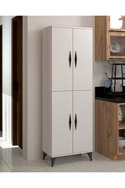 Mossano Vino Çok Amaçlı Dolap 4 Kapaklı 4 Raflı Çok Amaçlı Mutfak Dolabı Kiler Dolabı Erzak Dolabı