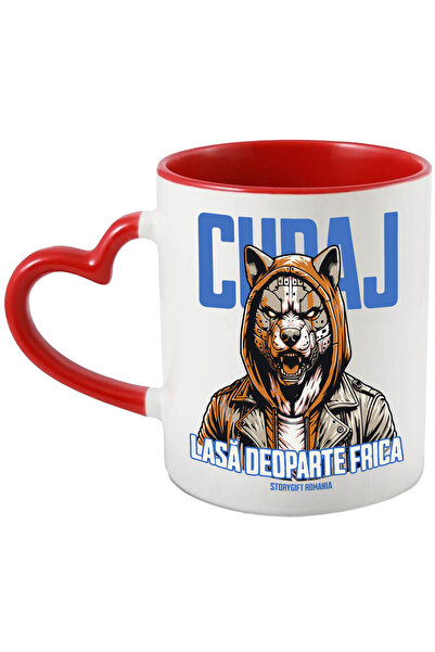 StoryGift Romania Cana Caine robot text motivational Curaj , 330ml, Ceramica ...