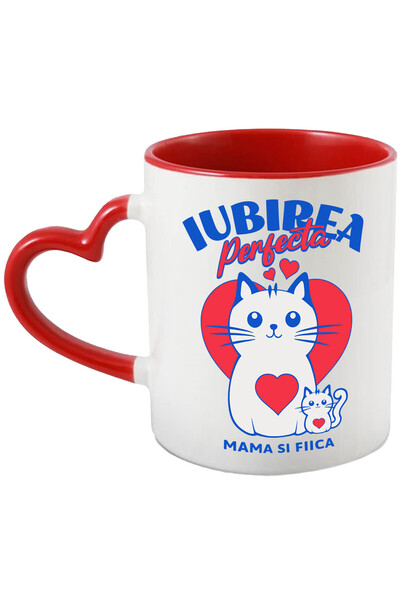StoryGift Romania Cana cu Pisica Mama Si Pui Text Iubirea Perfecta Mama Si Fi...