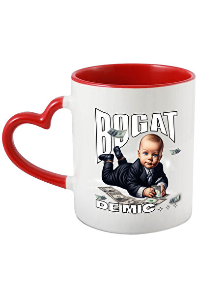 StoryGift Romania Cana bebelus in costum Bogat de mic bani , 330ml, Ceramica ...