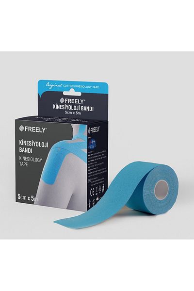 Freely Kinesiology and Pain Band Blue Color (Waterproof/100% Cotton) Kinesio