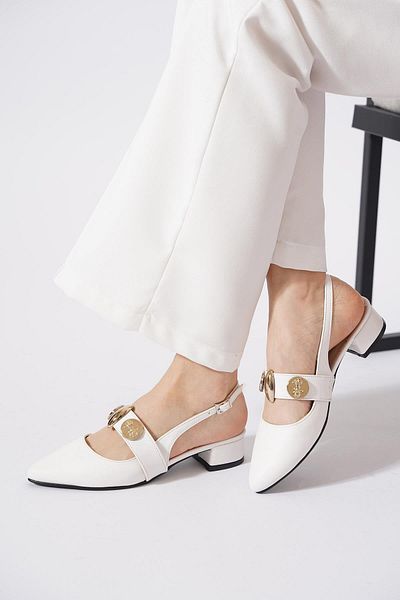 Moda Pie Ovast Para Accesoriu Spate Deschis Femei Balerina Piele Albă
