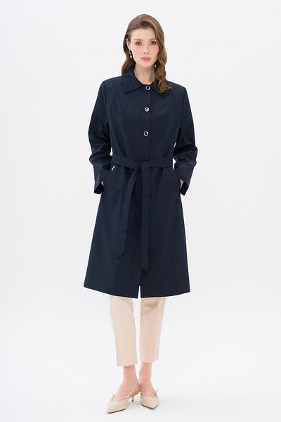 Olcay Καμπαρντίνα Plus Size - ΣΚΟΥΡΟ ΜΠΛΕ 4304 Πουκάμισο γιακά με Μεταλλικό Αξεσουάρ