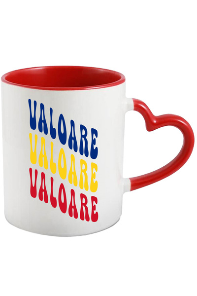 StoryGift Romania Cana Cuvantul Valoare, in Culorile Steagului Romaniei, Rosu...