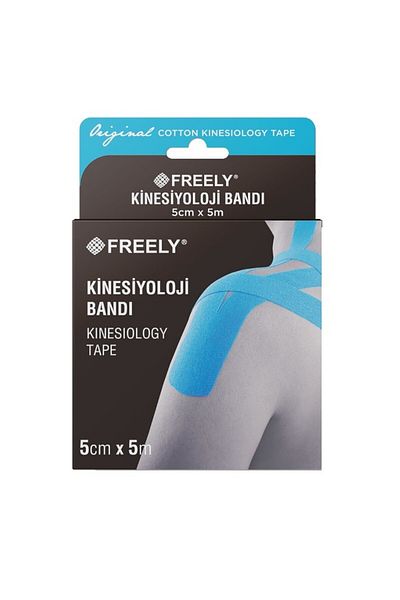 Freely Kinesiology and Pain Band Blue Color (Waterproof/100% Cotton) Kinesio