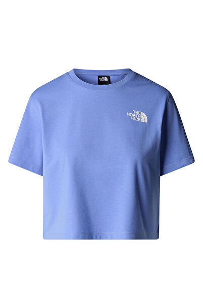 THE NORTH FACE Simple Dome Cropped Relaxed Kadın Mavi Outdoor T-Shirt NF0A87U...