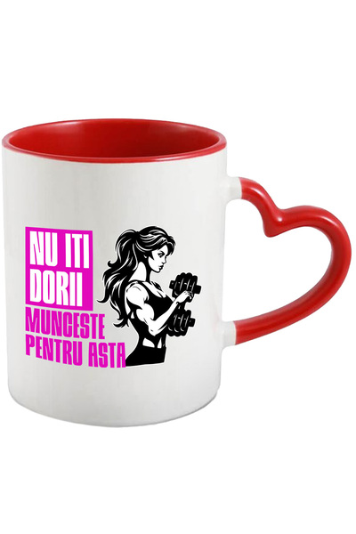 StoryGift Romania Cana cu Motivational Iubitorii De Sport Femeie Ridicand Gan...