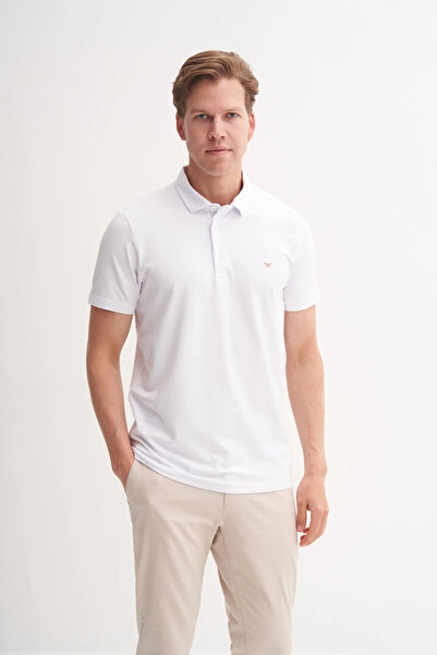 Cazador Slim Fit Polo Neck Lycra Άνετο μασίφ πλεκτό μπλουζάκι 4008