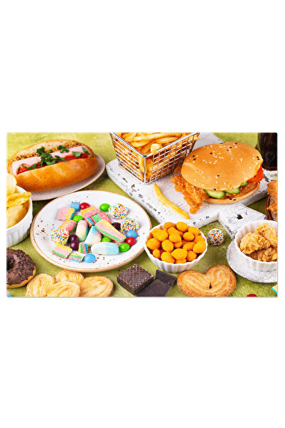 StoryGift Romania Tablou Canvas Asortiment De Mancaruri Nesanatoase De Tip Fast Food Un Mix De Mancaruri Nesanato