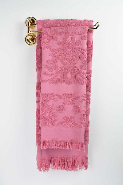 birizmoda Isabel Fringed Bath Towel - Dusty Rose
