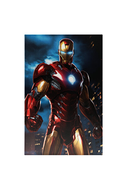 StoryGift Romania Canvas Painting: Illustration With Iron Man In A City - Nig...
