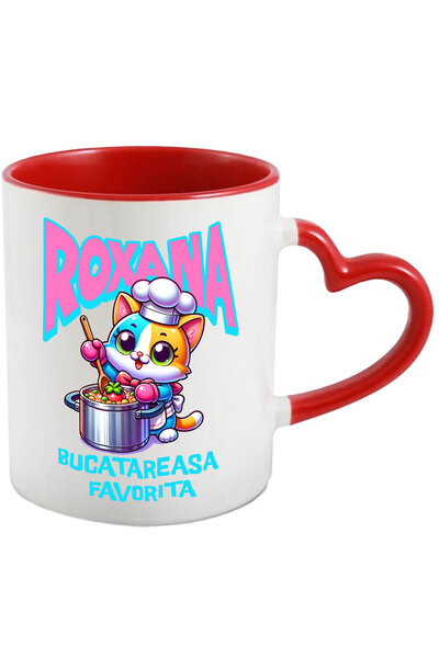 StoryGift Romania Cana cu Pisica Colorata vesela Bucatareasa Cu Papion Text R...