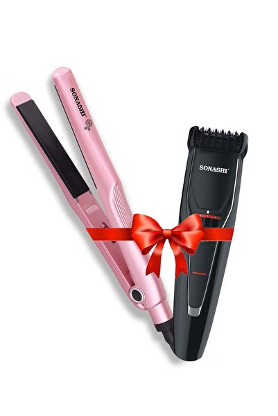 sonashi مكواة فرد الشعر 39 واط مع ماكينة قص الشعر القوية 3 واط