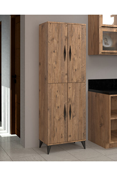 Mossano Vino Çok Amaçlı Dolap 4 Kapaklı 4 Raflı Çok Amaçlı Mutfak Dolabı Kiler Dolabı Erzak Dolabı