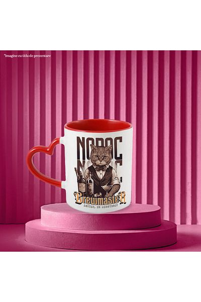 StoryGift Romania Cana Brewmaster Agitat, Nu Amestecat. Pisica Barman Alcool Motan, 330ml, Ceramic, Cu ,stg