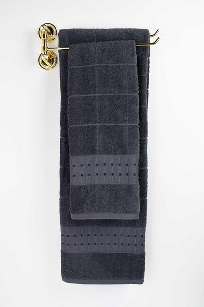 birizmoda Alexandra Jacquard Bath Towel - Anthracite