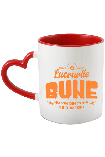 StoryGift Romania Cana cu Design Complex Stele Stil GTA Text Lucrurile Bune Nu Vin Din Zona DE Com, Cu Maner Inim