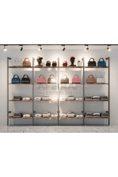 AFE DEKOR Mağaza Raf Sistemi, Askılık Sistemi, Butik Rafı, Mağaza Stand, Giyinme Odası-375*250