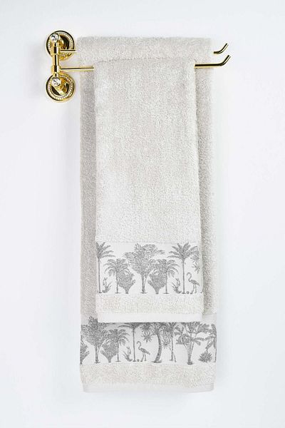 birizmoda Palm Bamboo Bath Towel - Powder