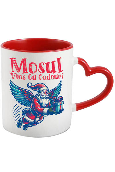 StoryGift Romania Cana cu Mos Cu aripi Inger Si cadou Colorat Text Mosu Vine ...