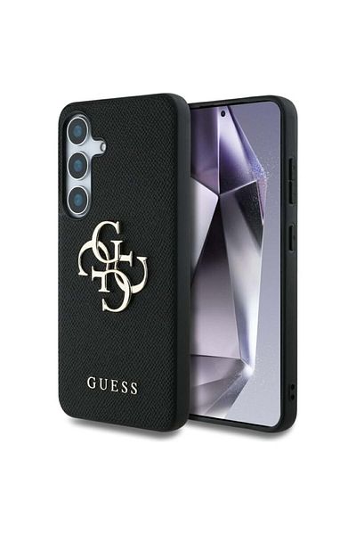 Guess Case for Samsung Galaxy S25 Plus, Guess, Hardcase Grained Big and Classic, Black