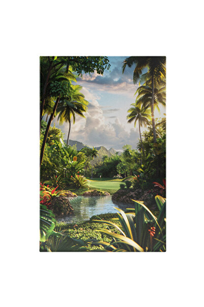 StoryGift Romania Tablou Canvas Terenul De Golf De Lângă Lac Paradisul Ascuns...