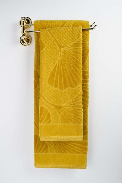 birizmoda Lotus Velvet Bath Towel - Mustard