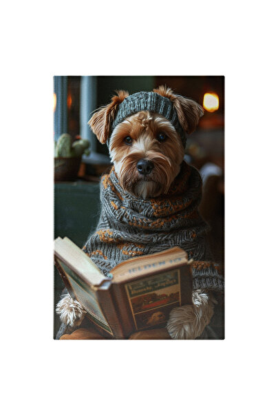 StoryGift Romania Tablou Canvas Desteptul Catel Cu Bandana Pe Cap Tricotata S...