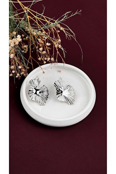 TRENDTAKI Kristal Yaprak Küpe Modeli Gümüş Kaplama 311