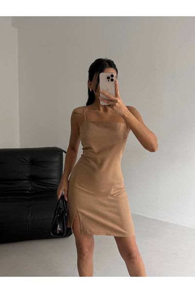 vuvutasarım Rochie mini pentru femei, cu bretele, cu detaliu cu fante 52225065