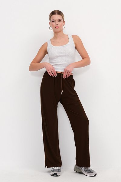 Addax Wide Leg Trousers with Elastic Waist Pn17095-E4