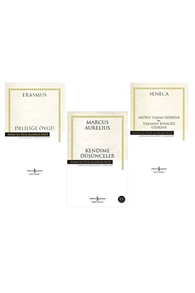 TÜRKİYE İŞ BANKASI KÜLTÜR YAYINLARI DELILIGE OVGU + KENDIME DUSUNCELER + MUTLU YASAM UZERINE YASAMIN KISALIGI UZERINE =3 SET