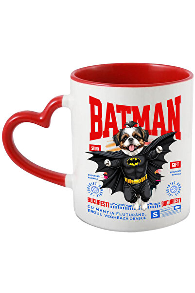 StoryGift Romania Cana cu Shih Tzu Caine In Costum de BatMan cu Pelerina, Ero...