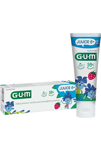 GUM معجون أسنان جونيور كيدز - 7 سنوات فما فوق - بنكهة توتي فروتي - طبيعي - خا...