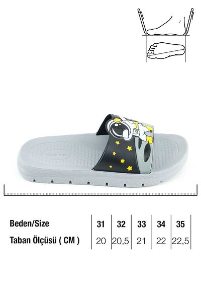GEZER Boy's Summer Astronaut Pu Comfortable Sole Home Bathroom Pool Beach Slippers