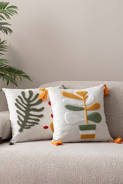 EVOTTO HOME COLLECTİON Pachet de 2 perne cu model Comfort Punch, pătrată, decorativă, brodata boemă, pentru scaun, 45x45