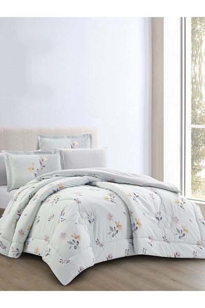 Donetella Comforter Set King Size, 6-Pcs, 260x240 cm, Printed, All Season, Microfiber, 350 GSM