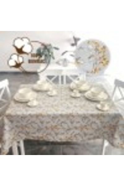 Pucioasa Teflon-coated cotton tablecloth, 160x320cm, Yellow Flowers