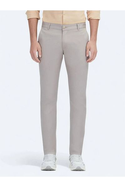 Kip Beige Woven Casual Cotton Blended Trousers