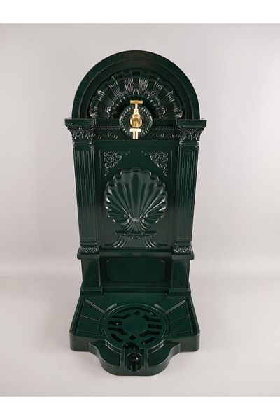 Zen Fantana cu picior din aluminiu, cismea verde, H. 83 cm