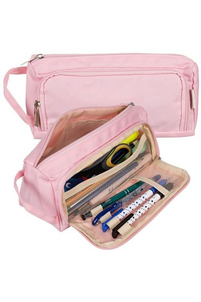 zola Unequipped pencil case, 1 compartment, interior pockets, hangers, 23 x 10 x 10 cm, pale pink